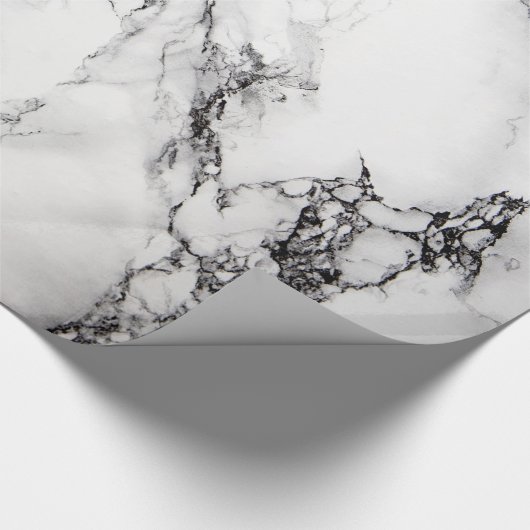 Schwarz-Weiß-Marmor-Textur Geschenkpapier (Ecke)