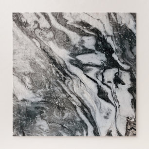 Schwarz-Weiß-Marmor Textur Muster Puzzle