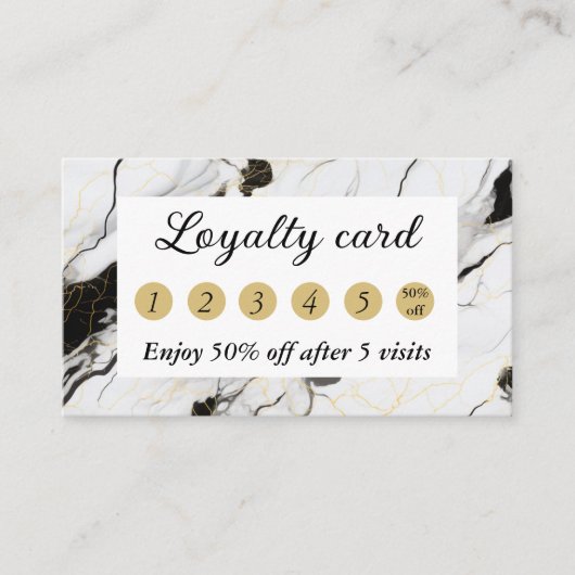 Schwarz-Weiß-Marmor Treuekarte (Vorderseite)
