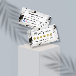 Schwarz-Weiß-Marmor Treuekarte