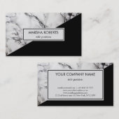 Schwarz-Weiß-Marmor und Dreieck Visitenkarte (Vorne/Hinten)