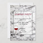 Schwarz-Weiß-Marmor und Glas Einladung (Vorderseite)