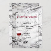 Schwarz-Weiß-Marmor und Glas Einladung (Vorne/Hinten)