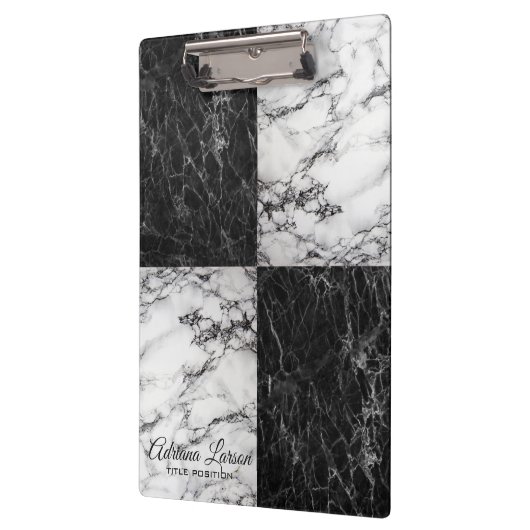 Schwarz-Weiß-Marmor und schwarzer Marmor Klemmbrett (Links)