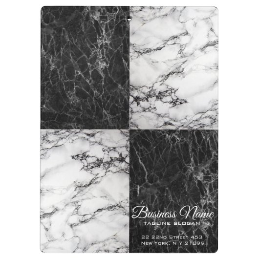 Schwarz-Weiß-Marmor und schwarzer Marmor Klemmbrett (Rückseite)