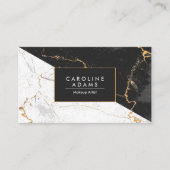 Schwarz-Weiß-Marmor Visitenkarte (Vorderseite)