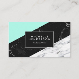 Schwarz-Weiß-Marmor Visitenkarte