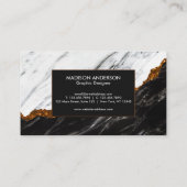 Schwarz-Weiß-Marmor Visitenkarte (Rückseite)