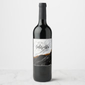 Schwarz-Weiß-Marmor Weinetikett (Vorderseite)