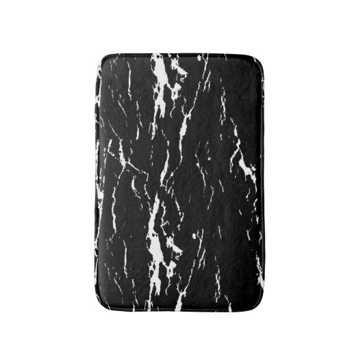 Schwarz-Weiß-Marmoreffekt Badematte (Vorderseite Vertikal)