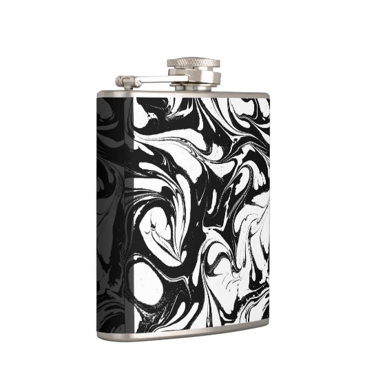 Schwarz-Weiß-Marmorstein Flachmann (Rechts)