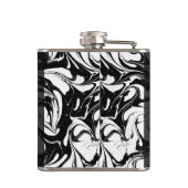 Schwarz-Weiß-Marmorstein Flachmann (Rückseite)