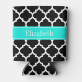 Schwarz-weiß-marokkanisch #5 Brt Aqua Name Monogra Dosenkühler (Vorderseite)