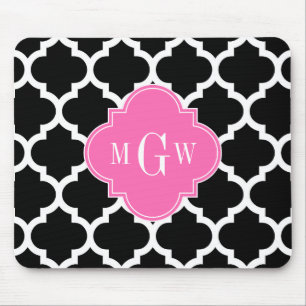 Schwarz Weiß Marokkanisch #5 Heiß Rosa #2 Namensmo Mousepad