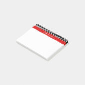 Schwarz-weiß marokkanisch #5 Roter Name Monogram Post-it Klebezettel (angewinkelt)