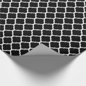 Schwarz-Weiß-Marokkanisch-Quatrefolie Geschenkpapier (Ecke)