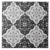 Schwarz-Weiß-marokkanisches Themenmuster Fliese (Vorderseite)