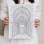 Schwarz-Weiß-Marokko-Hallway-Poster Poster<br><div class="desc">Wunderschön handgezeichnet Marokko Korridor Illustration. Spielvolle Kunstdrucke für Ihre Zuhause!</div>