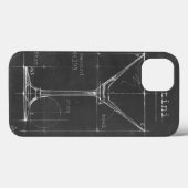 Schwarz-Weiß-Martini-Glas-Blueprint Case-Mate iPhone Hülle (Rückseite (Horizontal))