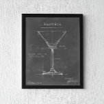 Schwarz-Weiß-Martini-Glas-Blueprint Poster<br><div class="desc">Schwarz & Weiß Martini Glas Blueprint. Künstler: Ethan Harper. Bild-ID: 106174Z.</div>