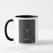 Schwarz-Weiß-Martini-Glas-Blueprint Tasse (Links)