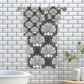 Schwarz-Weiß-Maschell Badhandtuch Set