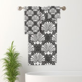 Schwarz-Weiß-Maschell Badhandtuch Set