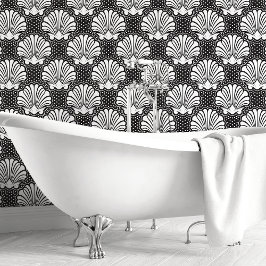 Schwarz-Weiß-Maschell Tapete