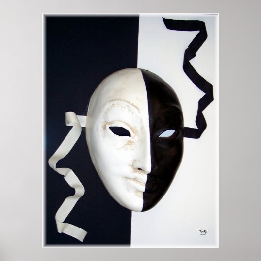 Schwarz-Weiß-Maske Poster (Vorne)