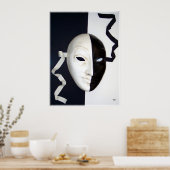 Schwarz-Weiß-Maske Poster (Küche)