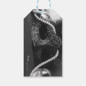 Schwarz-Weiß-Maskenmasken und Perlen Party Geschenkanhänger (Rückseite)