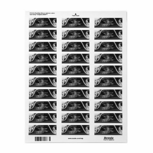 Schwarz-Weiß-Maskeramik und Perlen Einladung (Vorne)