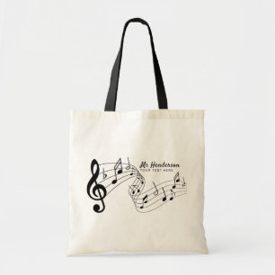 Schwarz-Weiß-Maßgeschneiderter Musiklehrer/Schüler Tragetasche