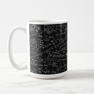 Schwarz-Weiß-Math-Formel Kaffeetasse