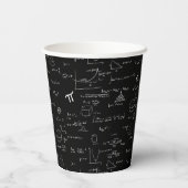 Schwarz-weiß Mathematik Pappbecher (Rückseite)