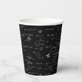 Schwarz-weiß Mathematik Pappbecher (Vorderseite)