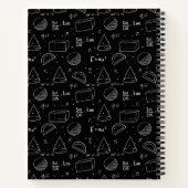 Schwarz-Weiß-Mathematikgleichungen und Symbole Mon Notizblock (Rückseite)