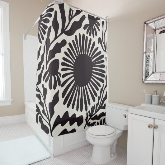 Schwarz-Weiß-Matisse Duschvorhang (Beispiel)