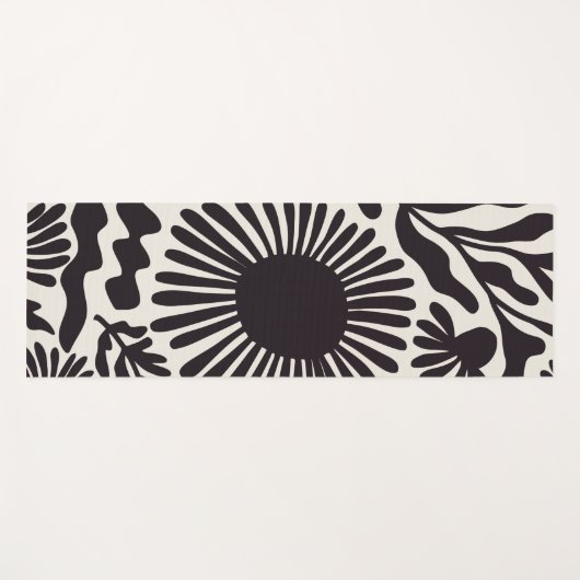 Schwarz-Weiß-Matisse Yogamatte (Vorderseite (Horizontal))