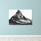 Schwarz-Weiß-Matterhorn-Nordwand Leinwanddruck (Insitu (Holzboden))