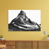 Schwarz-Weiß-Matterhorn-Nordwand Leinwanddruck (Insitu (Wohnzimmer))