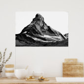 Schwarz-Weiß-Matterhorn-Nordwand Poster (Küche)
