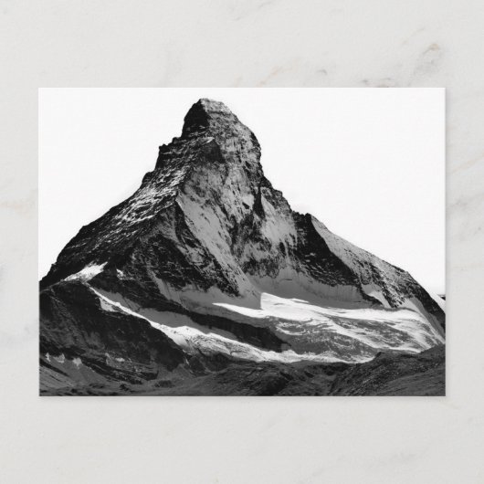 Schwarz-Weiß-Matterhorn-Nordwand Postkarte (Vorderseite)