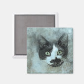 Schwarz-Weiß-Maus | ABSTRAKT | Wasserfarbe Magnet (Vorderseite/Rückseite)