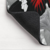 Schwarz-Weiß-Maus-Pad Roter Schmetterling Mousepad (Ecke)