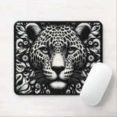 Schwarz-weiß-Mauspad mit Leopard-Muster Mousepad (Mit Mouse)