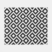 Schwarz-Weiß-Meander Fleecedecke (Vorderseite (Horizontal))