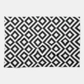 Schwarz-Weiß-Meander Handtuch (Horizontal)