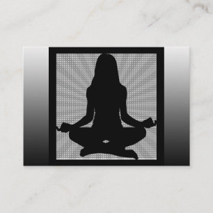 Schwarz-Weiß-Meditations-Yoga-Geschäftskarten Visitenkarte