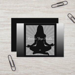Schwarz-Weiß-Meditations-Yoga-Geschäftskarten Visitenkarte
